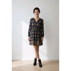 City Studios Blue Paisley  SheerRuffled Floral Maxi Dress Whimsygoth, SzL, Fairy